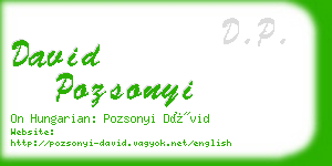 david pozsonyi business card